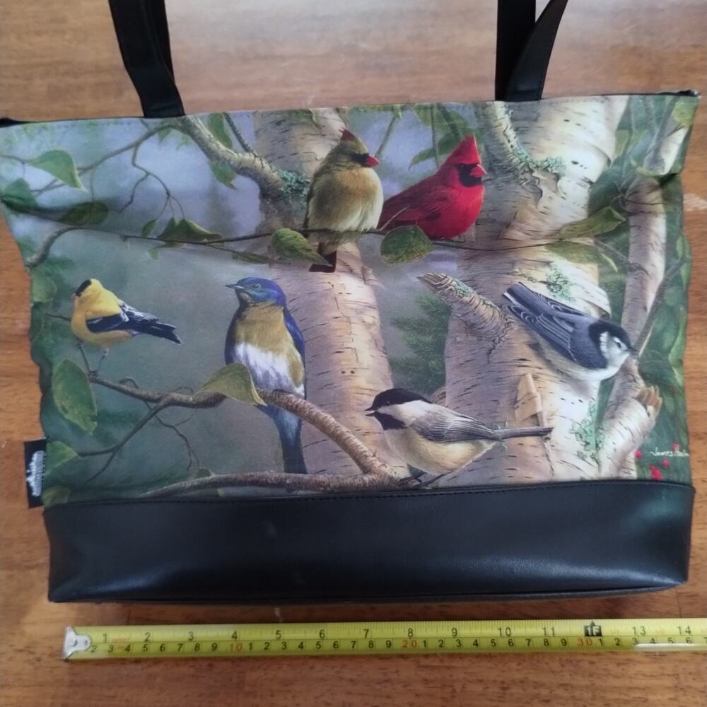 James Hautman Tote Bag Purse Birds Motif Quote Each New Day Gift From Above